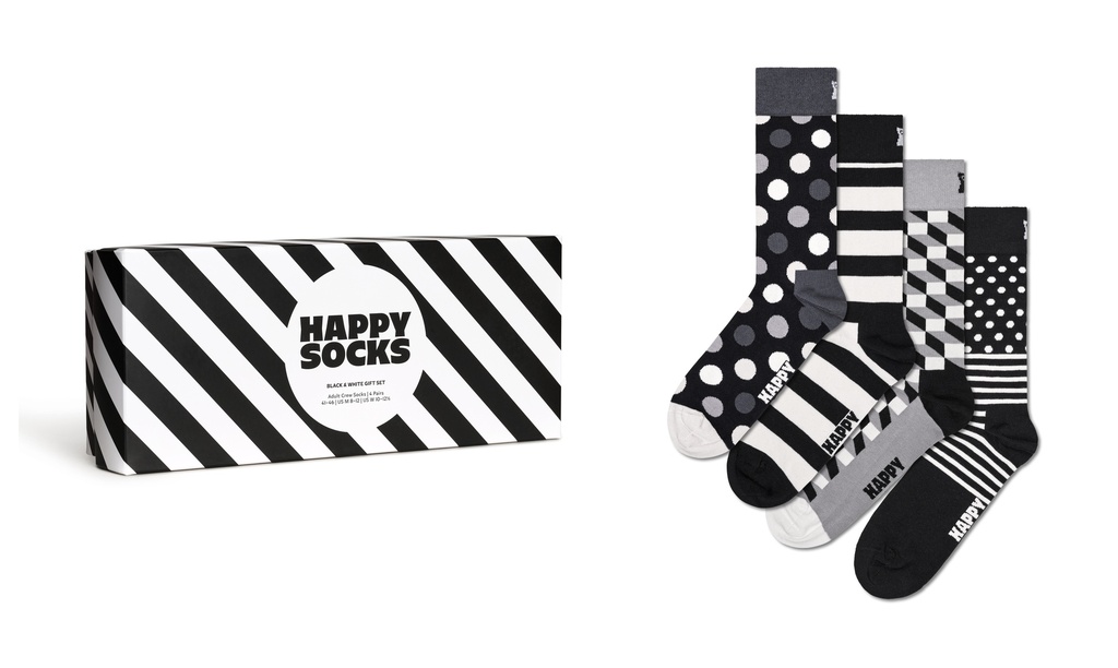 4-Pack Classic Black &amp; White Socks Gift Set