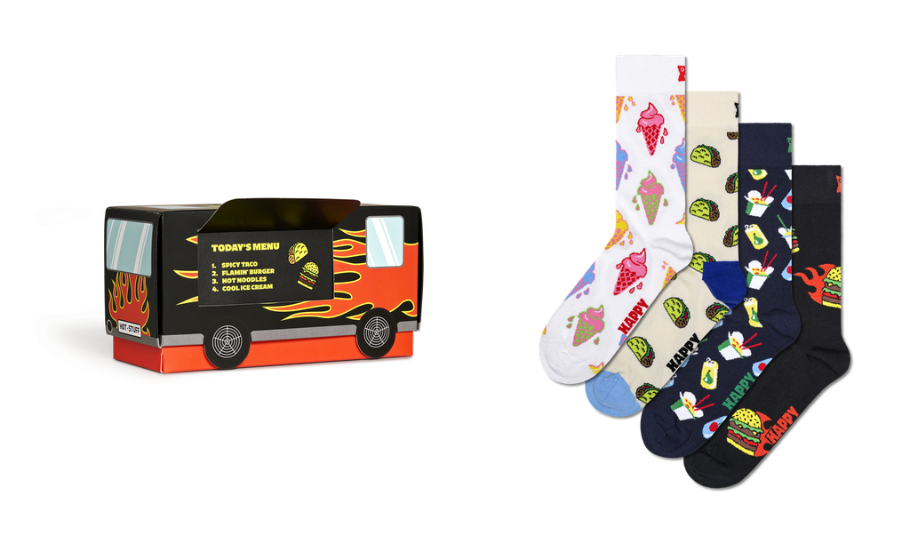 4-Pack Food And Truck Socks Gift Set