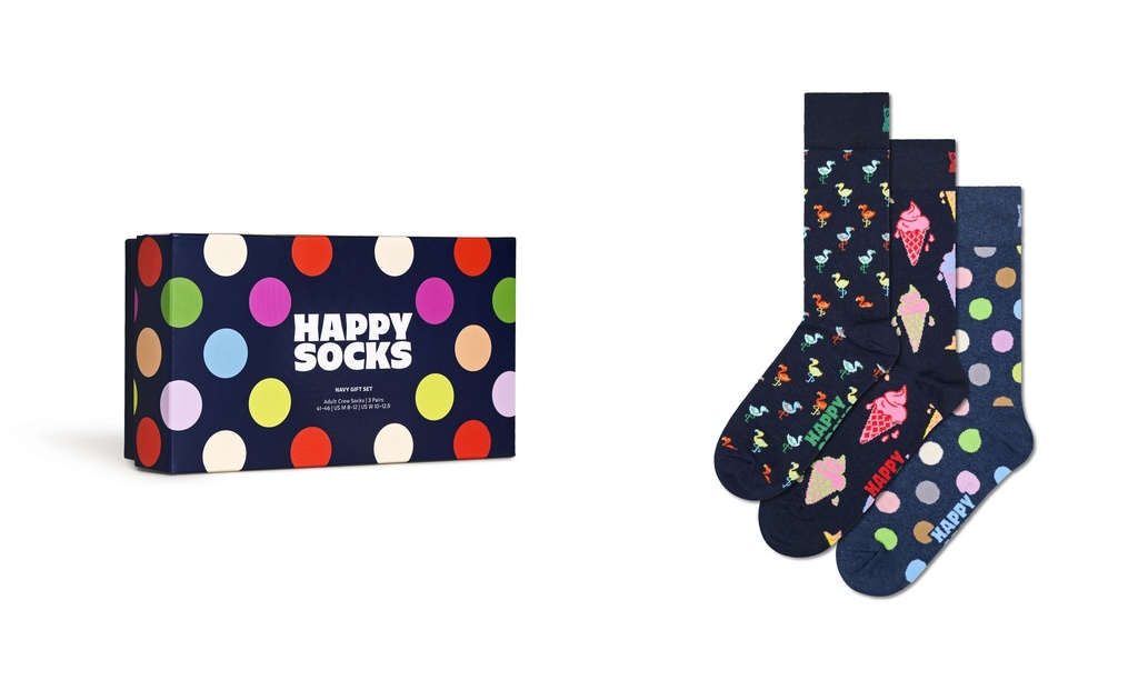 3-Pack Navy Socks Gift Set