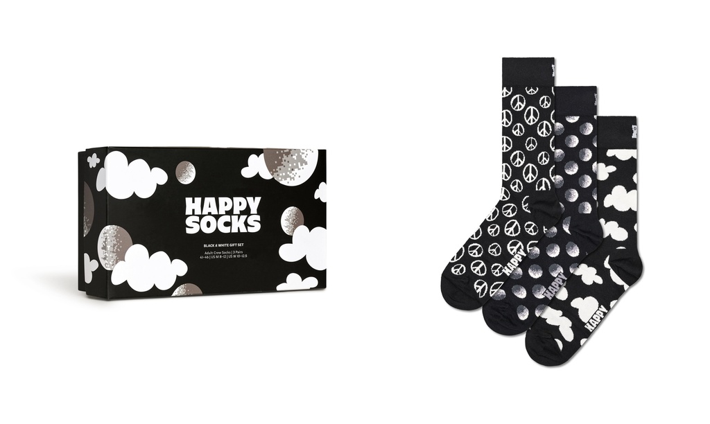 3-Pack Black And White Socks Gift Set