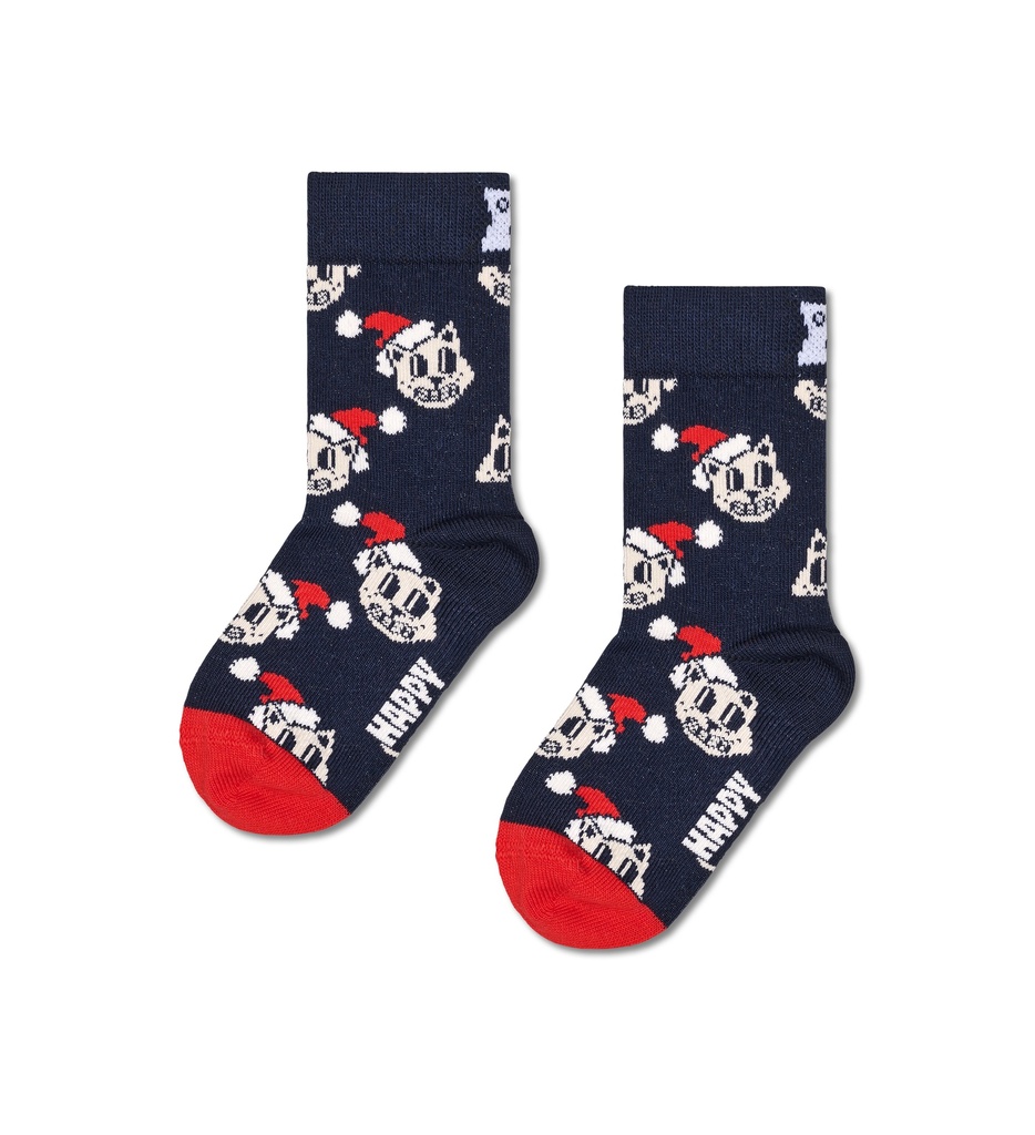 Kids Holiday Cat Sock