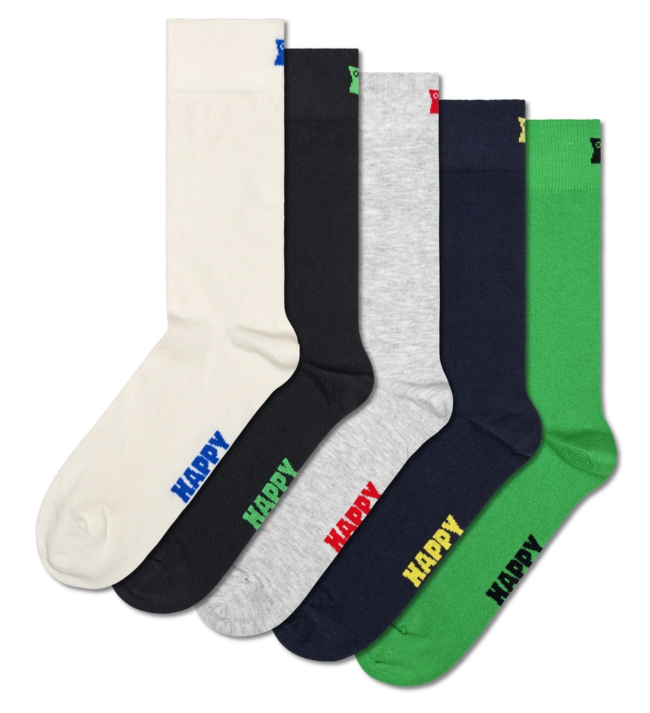 5-Pack Solid Socks