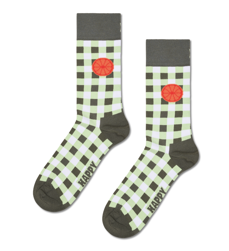Gingham Orange Sock