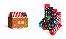 4-Pack Gingerbread House Socks Gift Set